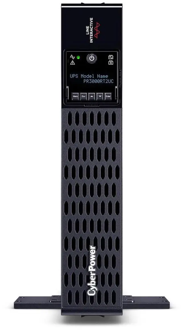 Alt view image 4 of 9 - CyberPower PR3000RT2UCN Smart App Sinewave UPS Systems - 3000VA/3000W, 100 - 120 VAC, NEMA L5-30P, 2U, Rack / Tower, Sine Wave, 9 Outlets, LCD, PowerPanel® Business