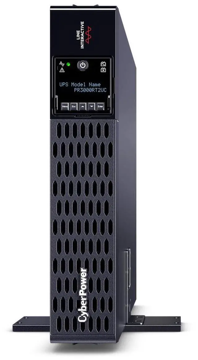 Alt view image 6 of 9 - CyberPower PR3000RT2UCN Smart App Sinewave UPS Systems - 3000VA/3000W, 100 - 120 VAC, NEMA L5-30P, 2U, Rack / Tower, Sine Wave, 9 Outlets, LCD, PowerPanel® Business