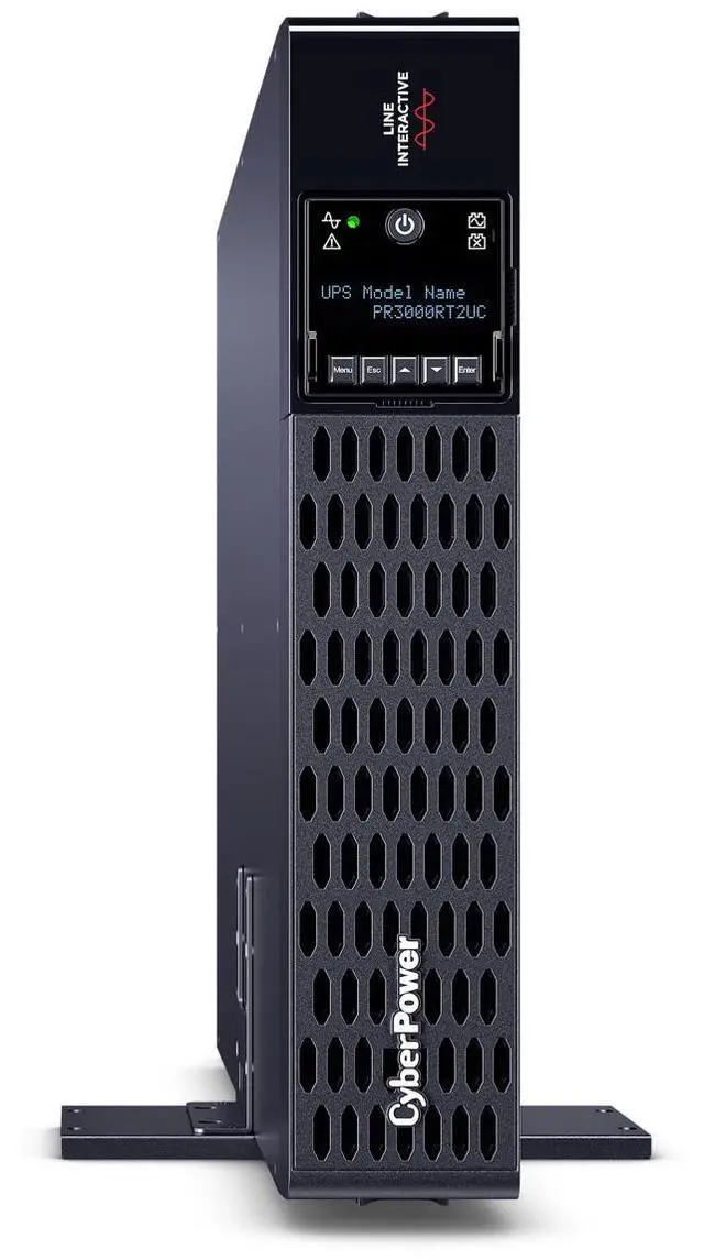 Alt view image 8 of 9 - CyberPower PR3000RT2UCN Smart App Sinewave UPS Systems - 3000VA/3000W, 100 - 120 VAC, NEMA L5-30P, 2U, Rack / Tower, Sine Wave, 9 Outlets, LCD, PowerPanel® Business