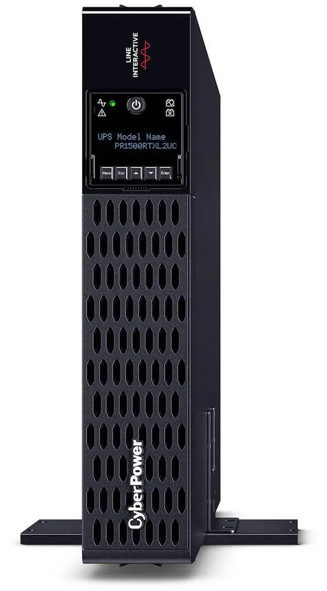 Alt view image 9 of 9 - CyberPower PR1500RTXL2UC Smart App Sinewave UPS Systems - 1500VA/1500W, 120 VAC, NEMA 5-15P, 2U, Rack / Tower, Sine Wave, 8 Outlets, LCD, PowerPanel® Business