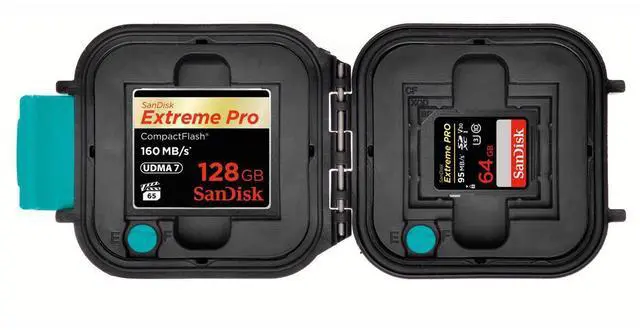 Alt view image 2 of 2 - HPRC 1100M Memory-Card Resin Hard Case, Black with Blue Handle #HPRC1100MEMBLB