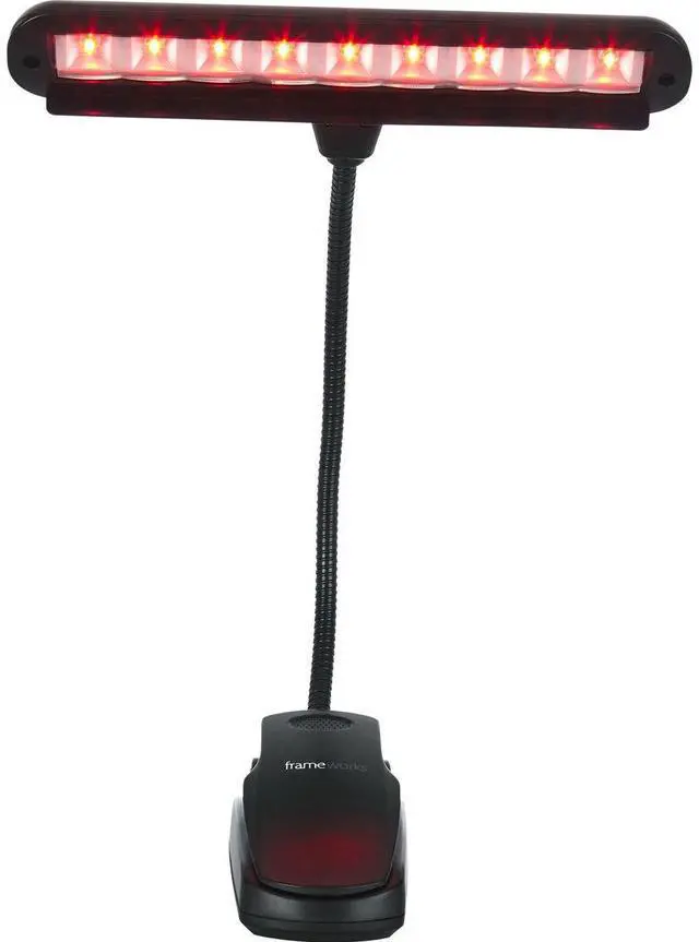 Alt view image 2 of 7 - Gator Cases Frameworks Clip-on LED Music Lamp with Adjustable Neck for Music Stands, Red