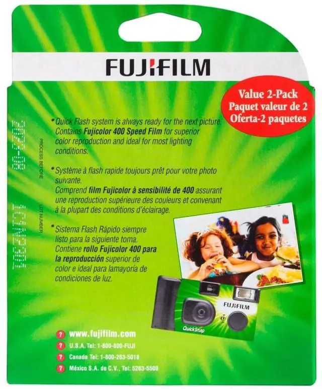 Alt view image 5 of 7 - Fujifilm QuickSnap Flash 400 One Time Use 35mm Camera with Flash, 27 Exposures