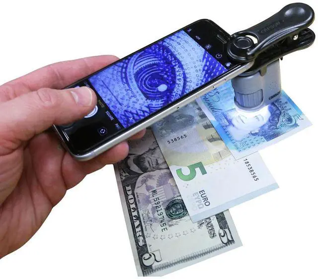 Alt view image 2 of 7 - Carson MicroMini HookUpz 20X Microscope, Black/Grey,