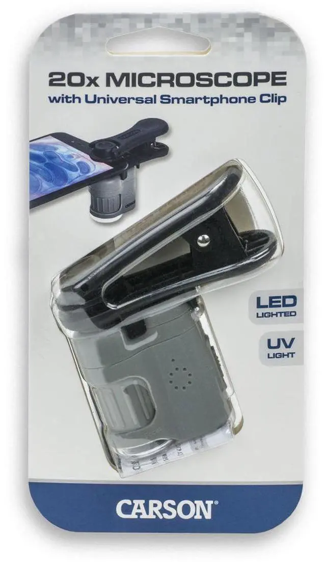 Alt view image 7 of 7 - Carson MicroMini HookUpz 20X Microscope, Black/Grey,