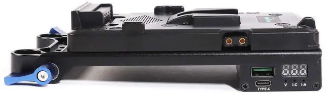 Alt view image 3 of 7 - IndiPRO V-Mount Battery Adapter Plate w/USB Type-C Converter & 15mm Rod System