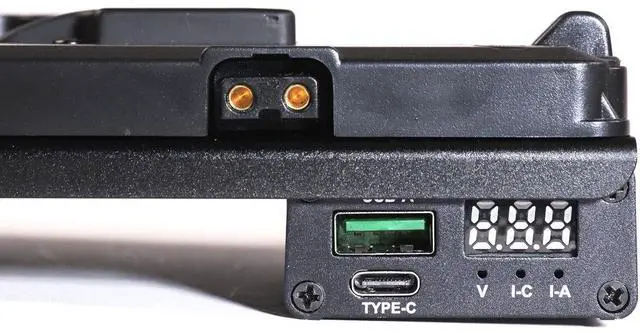 Alt view image 6 of 7 - IndiPRO V-Mount Battery Adapter Plate w/USB Type-C Converter & 15mm Rod System