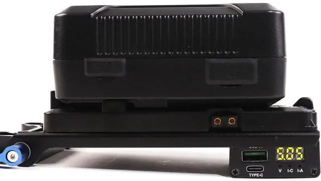 Alt view image 7 of 7 - IndiPRO V-Mount Battery Adapter Plate w/USB Type-C Converter & 15mm Rod System