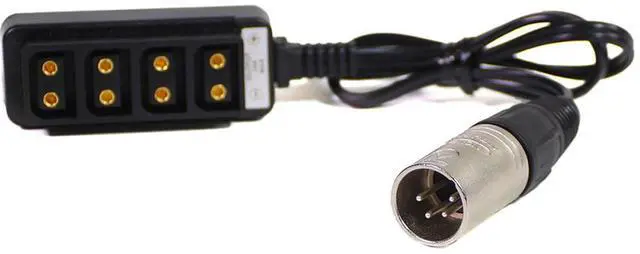 Main image of IndiPRO 22" 4-Pin Male XLR to 4-Way D-Tap Splitter Cable #4PNX4W