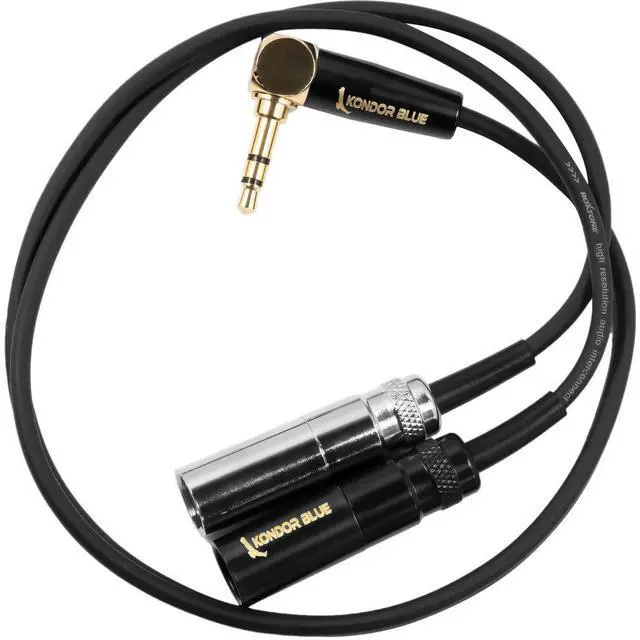 Main image of Kondor Blue Dual Mini XLR to Right Angle 3.5mm Stereo TRS Channel Splitter