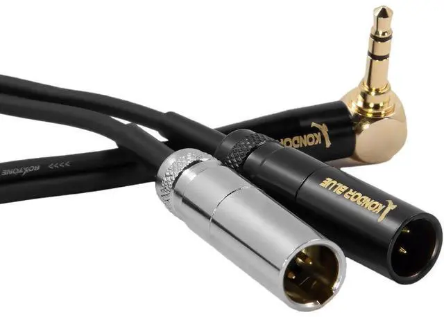 Alt view image 2 of 4 - Kondor Blue Dual Mini XLR to Right Angle 3.5mm Stereo TRS Channel Splitter