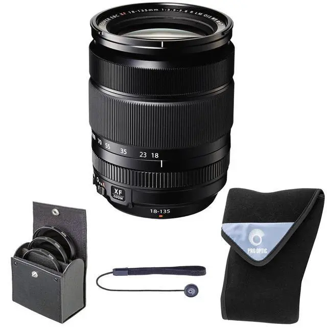 Main image of Fujifilm XF 18-135mm f/3.5-5.6 R LM OIS WR Lens, Bundle with 67mm Digital Essentials Filter Kit and 19x19" Lens Wrap