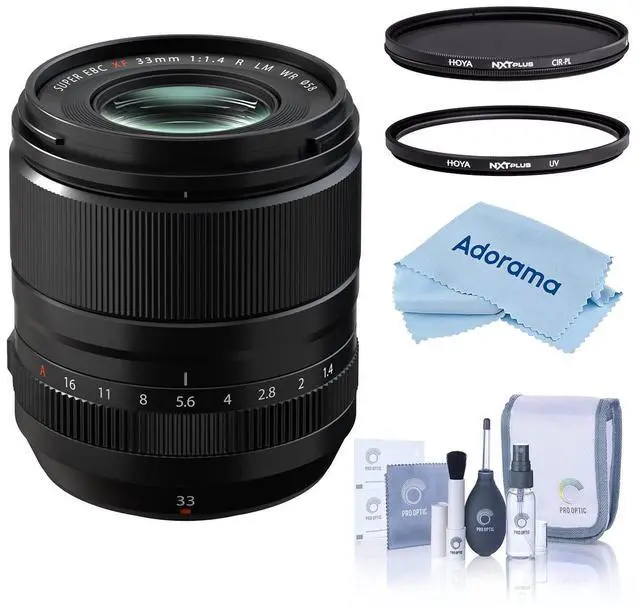 Main image of Fujifilm XF 33mm f/1.4 R LM WR Lens, Black, Bundle with Hoya 58mm UV and CPL Filters