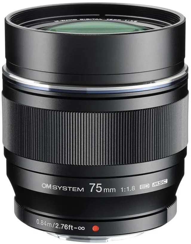 Main image of OM SYSTEM M.Zuiko Digital ED 75mm f/1.8 Lens for Micro Four Thirds, Black