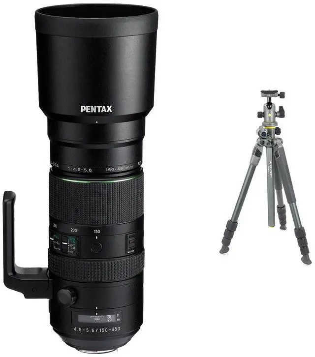 Main image of Pentax HD Pentax-D FA 150-450mm f/4.5-5.6 ED DC AW Lens, Bundle with Vanguard ALTA PRO 2+ 263AB100 3-Section Aluminum Tripod