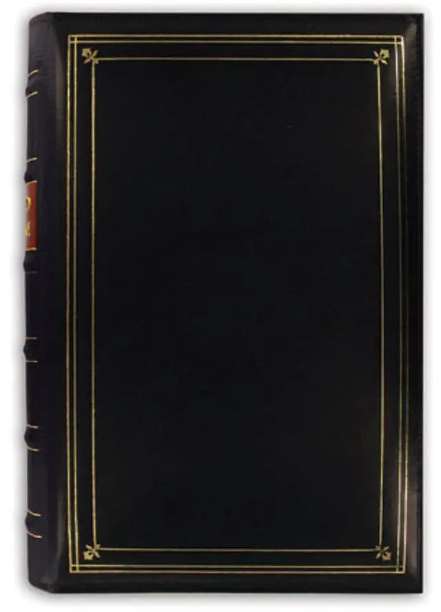 Main image of Pioneer Photo Album Bonded Leather Bi-Directional Memo 3 Ring Photo Album, Holds 204 4x6" Photos, 3 Per Page, Navy Blue