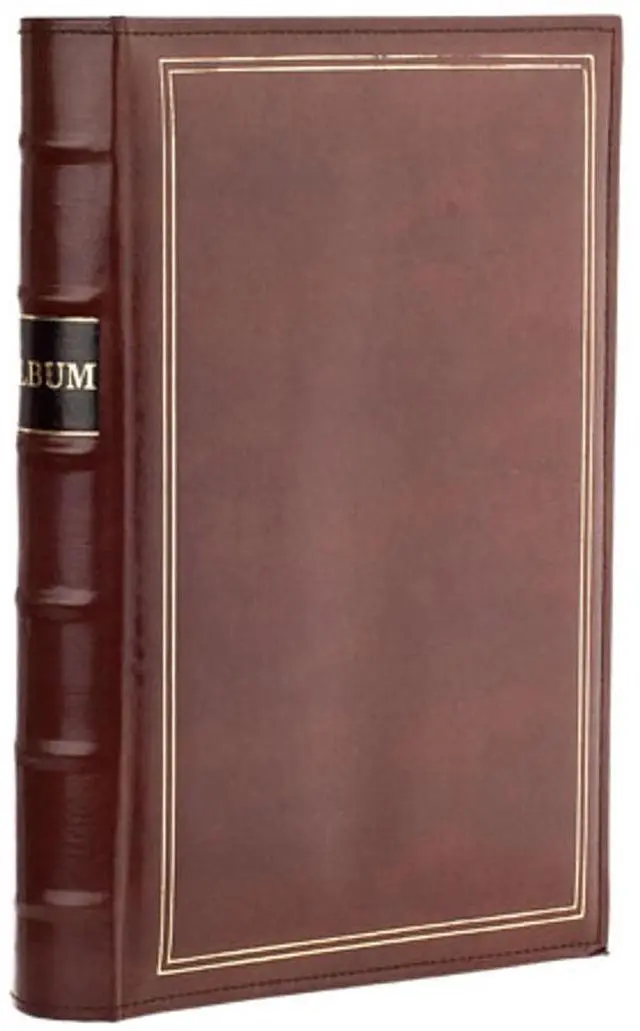 Main image of Pioneer Photo Album Bonded Leather Bi-Directional Memo 3 Ring Photo Album, Holds 204 4x6" Photos, 3 Per Page, Tan