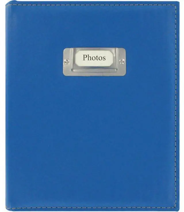 Main image of Pioneer Photo Album ID Series Bound Photo Album with Sewn Silver ID Plate, Holds 208 4x6" Photos, 2 Per Page, Bright Blue