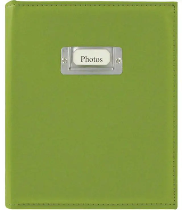 Main image of Pioneer Photo Album ID Series Bound Photo Album with Sewn Silver ID Plate, Holds 208 4x6" Photos, 2 Per Page, Bright Green