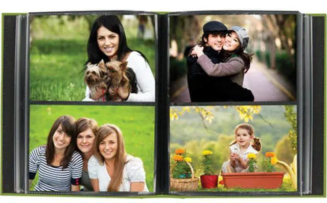 Alt view image 2 of 2 - Pioneer Photo Album ID Series Bound Photo Album with Sewn Silver ID Plate, Holds 208 4x6" Photos, 2 Per Page, Bright Green