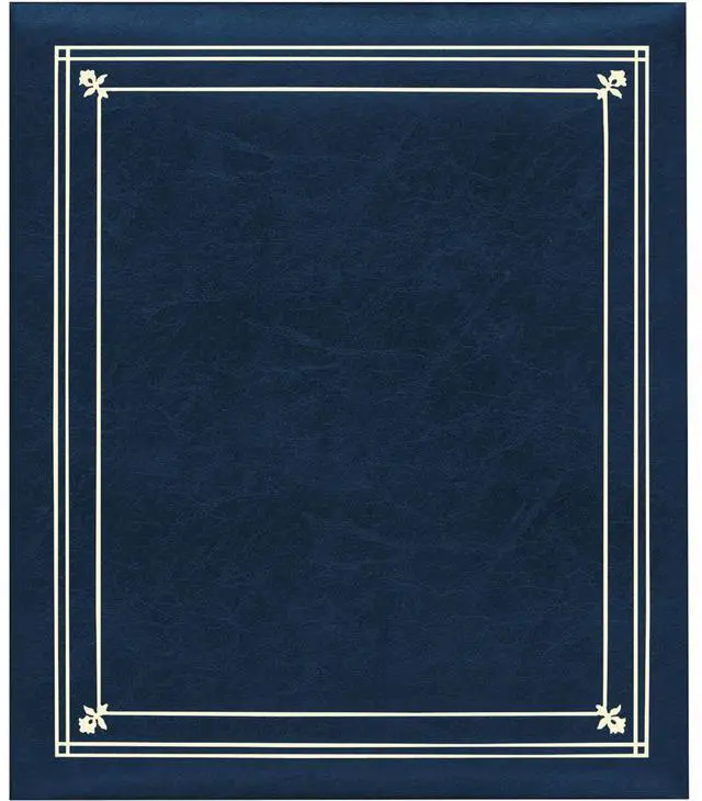 Main image of Pioneer Photo Album Post Bound, Clear Pocket Photo Album with Solid Color Covers, Holds 12-5x7" And 4-8" X 10" Photos, Color: Navy Blue.