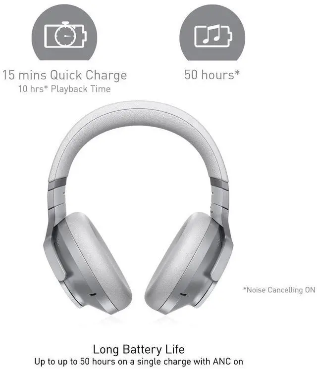 Alt view image 8 of 9 - Technics EAH-A800 Noise Cancelling Wireless Over-Ear Headphones with Microphone  Black