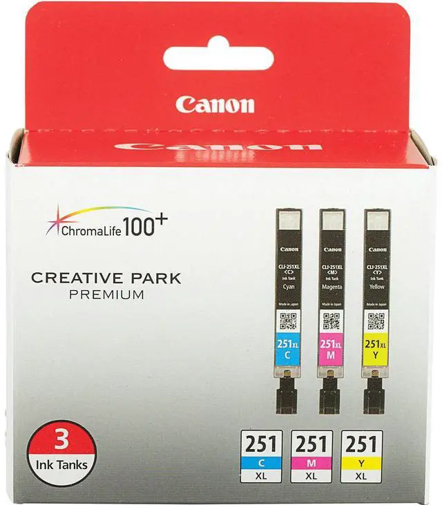 Alt view image 2 of 5 - Canon Ink Cartridges CLI-251 XL 3/PK Cyan/Magenta/Yellow CLI251XLCMY