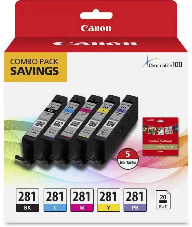 Alt view image 10 of 10 - Canon CLI-281 Ink Cartridge/Paper Kit Combo Pack Ink Cartridge/Paper Kit