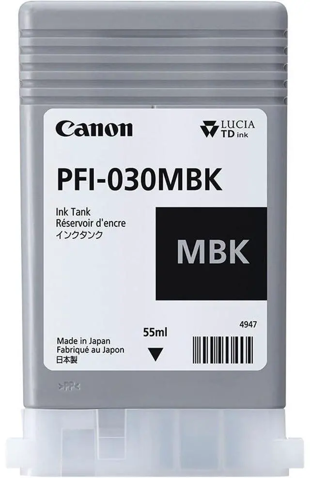Alt view image 2 of 5 - Canon PFI-030MBK 55 ml Matte Black Ink Tank for ImagePROGRAF TA-20, TA-30