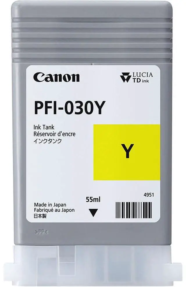 Alt view image 4 of 4 - Canon PFI-030 Pigment Yellow Ink Tank, 55ml #3492C001AA