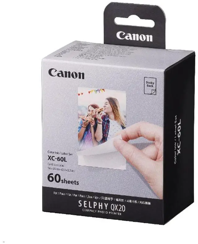 Main image of Canon XC-60L Color Ink/Paper Set for SELPHY QX20 Photo Printer, 60 Sheets