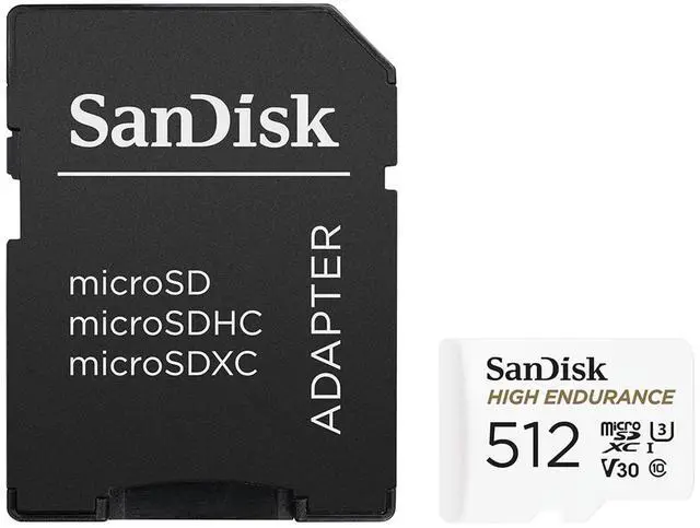 Alt view image 4 of 5 - SanDisk High Endurance 512GB UHS-I microSDXC Memory Card with SD Adapter