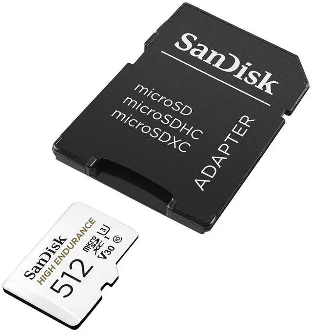 Alt view image 5 of 5 - SanDisk High Endurance 512GB UHS-I microSDXC Memory Card with SD Adapter