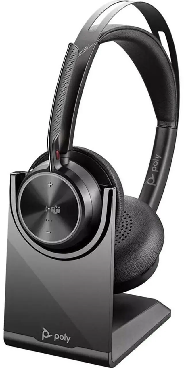 Alt view image 5 of 11 - Poly Voyager Focus 2-M Microsoft Teams Certified With Charge Stand Headset - Google Assistant, Siri - Stereo - USB Type C - Wired/Wireless - Bluetooth - 298.6 ft - 20 Hz - 20 kHz - On-ear - Binaural -