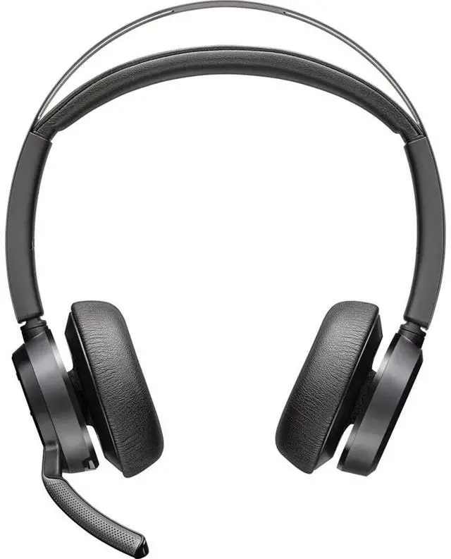 Alt view image 6 of 11 - Poly Voyager Focus 2-M Microsoft Teams Certified With Charge Stand Headset - Google Assistant, Siri - Stereo - USB Type C - Wired/Wireless - Bluetooth - 298.6 ft - 20 Hz - 20 kHz - On-ear - Binaural -
