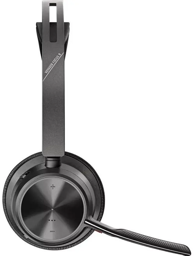 Alt view image 7 of 11 - Poly Voyager Focus 2-M Microsoft Teams Certified With Charge Stand Headset - Google Assistant, Siri - Stereo - USB Type C - Wired/Wireless - Bluetooth - 298.6 ft - 20 Hz - 20 kHz - On-ear - Binaural -