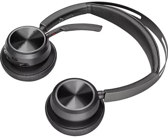 Alt view image 10 of 11 - Poly Voyager Focus 2-M Microsoft Teams Certified With Charge Stand Headset - Google Assistant, Siri - Stereo - USB Type C - Wired/Wireless - Bluetooth - 298.6 ft - 20 Hz - 20 kHz - On-ear - Binaural -