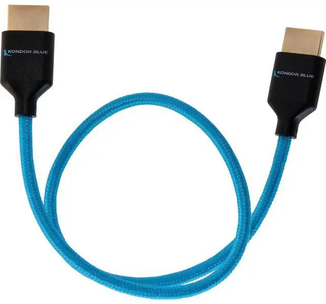 Alt view image 2 of 3 - Kondor Blue 17" 8K HDMI 2.1 Nylon Braided Cable for On-Camera Monitor, Blue