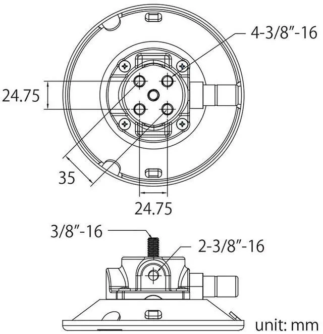 Alt view image 5 of 5 - Kupo 6" Metal Pump Suction Cup with Swivel Coupler for 2" Pipe #KG120311
