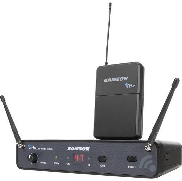 Alt view image 2 of 7 - Samson Concert 88x UHF Wireless Earset System, Includes CR88x Wireless Receiver, CB88 Beltpack Transmitter, SE10 Earset Microphone, K: 470-494MHz