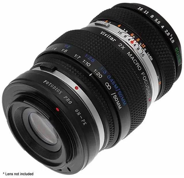 Alt view image 4 of 7 - Fotodiox Mount Adapter with 1.4x Multi-Coated Focus Correction Lens for Olympus OM Lens to Pentax K Mount Camera