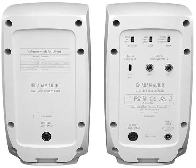 Alt view image 11 of 12 - Adam  Audio D3V Active Desktop Monitoring System (White)