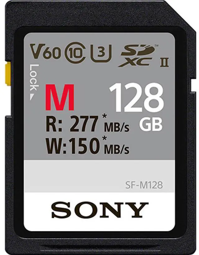 Alt view image 12 of 16 - Sony M Series SDXC UHS-II Card 128GB, V60, CL10, U3, Max R277MB/S, W150MB/S (SF-M128/T2)
