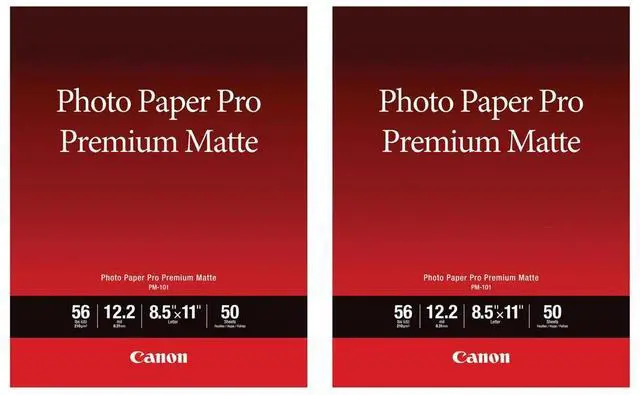 Main image of Canon 2 Pack Pro Premium Matte PM-101 Photo Paper, 8.5x11", 50 Sheets