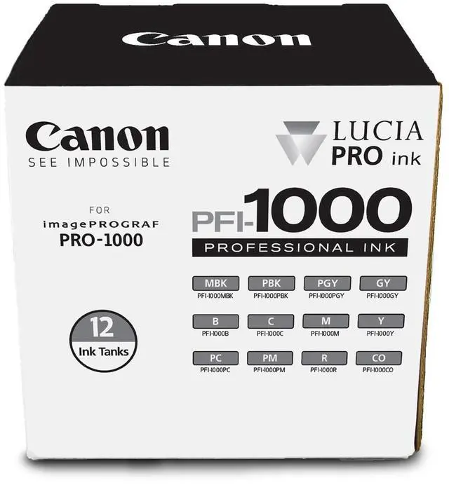 Alt view image 2 of 2 - Canon 2 Pack PFI-1000 12 Ink LUCIA PRO Pack for imagePROGRAF PRO-1000