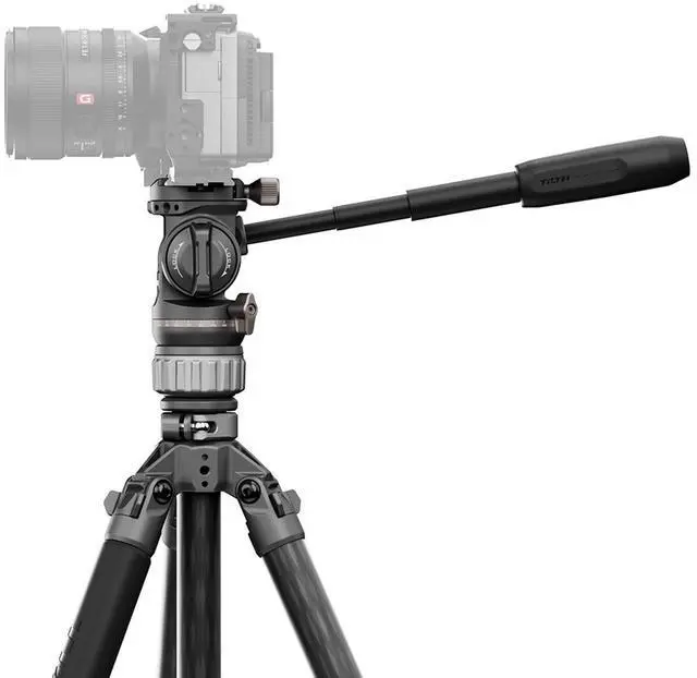 Alt view image 3 of 7 - Tilta Tilta Travel Video Fluid Head with 3-Stage Carbon Fiber Tripod Legs, Space Gray