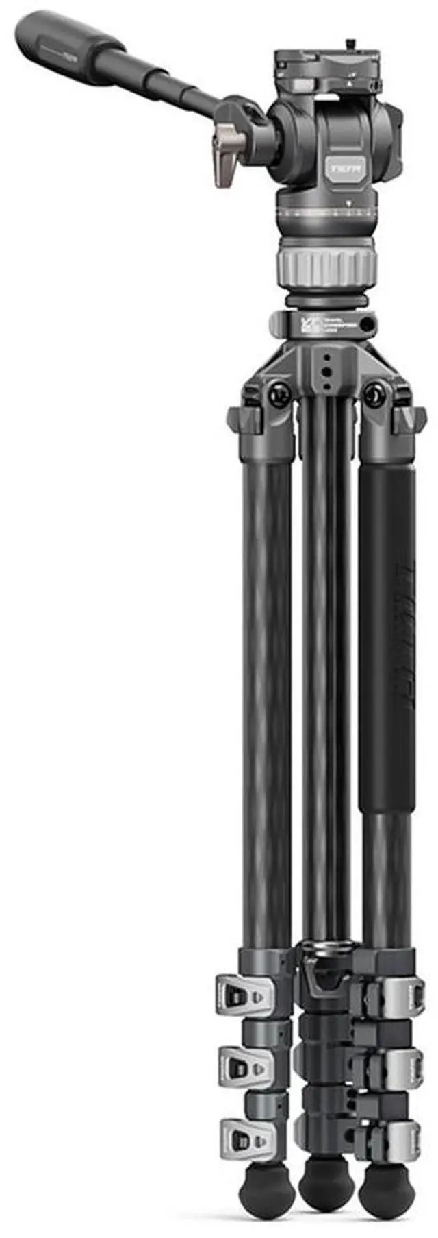 Alt view image 4 of 7 - Tilta Tilta Travel Video Fluid Head with 3-Stage Carbon Fiber Tripod Legs, Space Gray