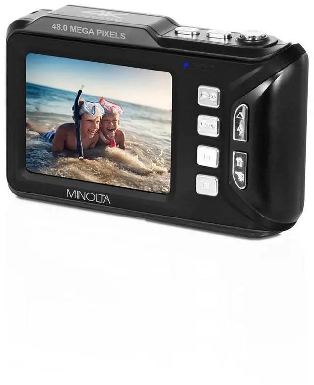 Alt view image 2 of 7 - Minolta Minolta MN60WP Waterproof Dual Screen Digital Camera, Black