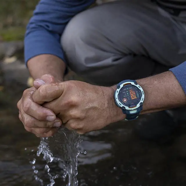 Alt view image 8 of 15 - Garmin Instinct® 3 50mm, AMOLED Display, Rugged Outdoor GPS Smartwatch, Metal-Reinforced Bezel, Built-in Flashlight, Up to 18 Days of Battery Life, Neo Tropic/Twilight