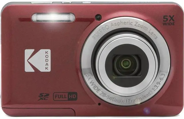 Alt view image 2 of 7 - Kodak PIXPRO FZ55 Friendly Zoom Digital Camera, Red, With SD Card, Camera Bag, Tripod, Photo Editing Software, SD Card Reader